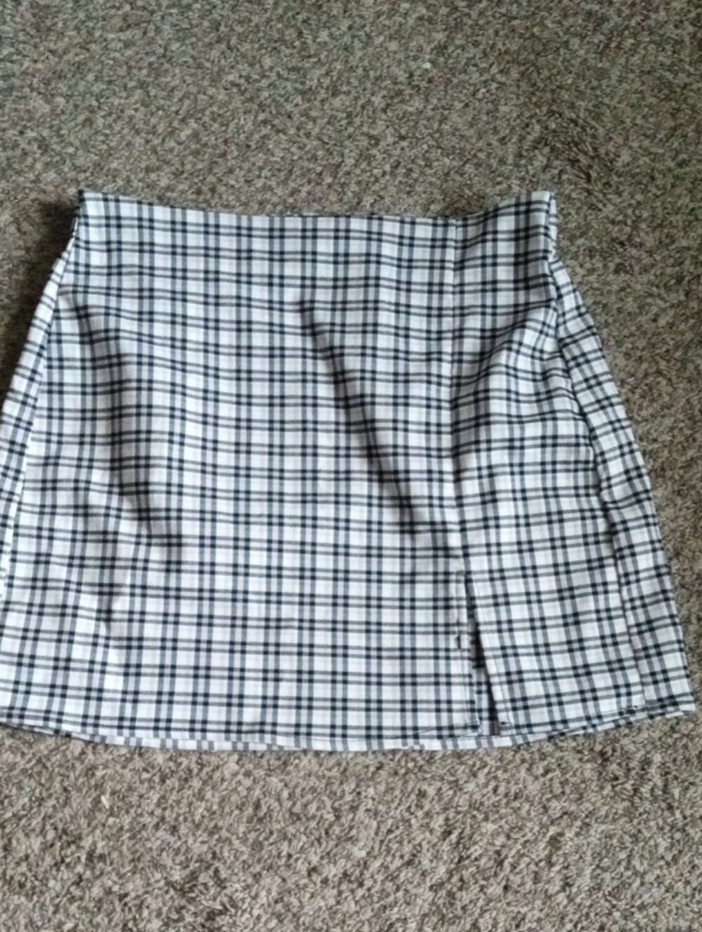 Charlotte Russe Black/White/Purple Plaid Mini Skirt
